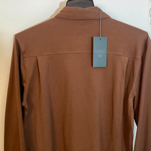 Mens VRST  Brown Long Sleeve Button Dress/Casual  Shirt Large  Stretch NWT - Picture 6 of 10